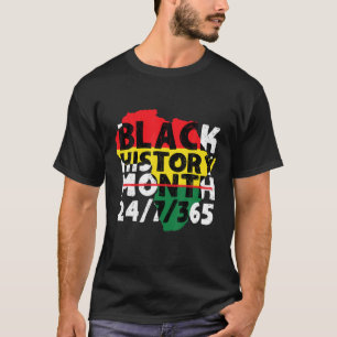 黒人歴史月間24/7/365アフリカ地図メラニン2 Tシャツ