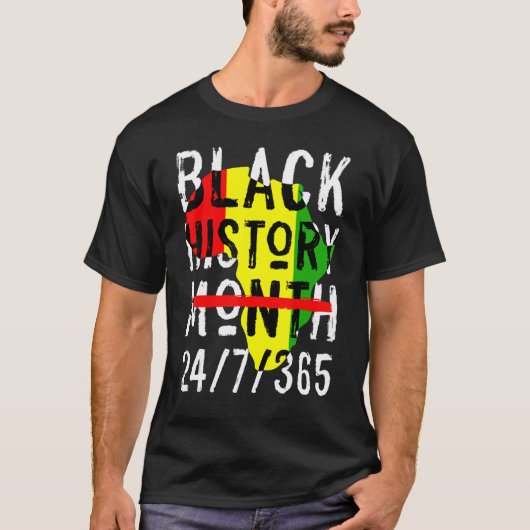 黒人歴史月間24 7 365女性素晴らし男性 Tシャツ (正面)