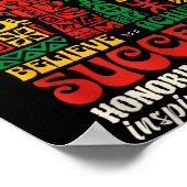 黒人歴史月間 アフリカン ビリーブ アチーブ サクシード ポスター (角)