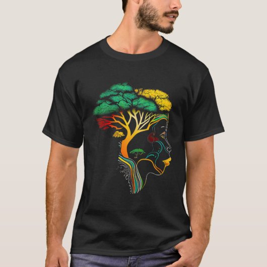 黒人歴史月間 アフリカ系アメリカ人の先祖たちよ Tシャツ (正面)