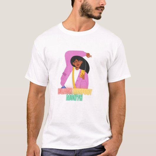 黒人歴史月間,アフリカ系アメリカ人女性デザイン Tシャツ (正面)