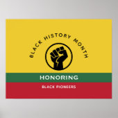 黒人歴史月間 アフリカ系アメリカ人 曲線テキスト ポスター (正面)