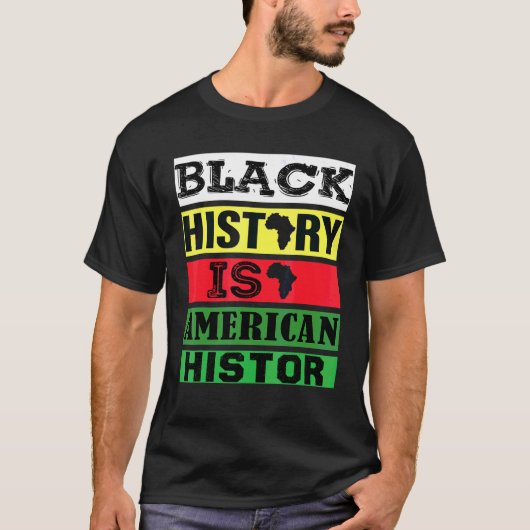 黒人歴史月間 パジャマ 黒人歴史はアメリカ Tシャツ (正面)