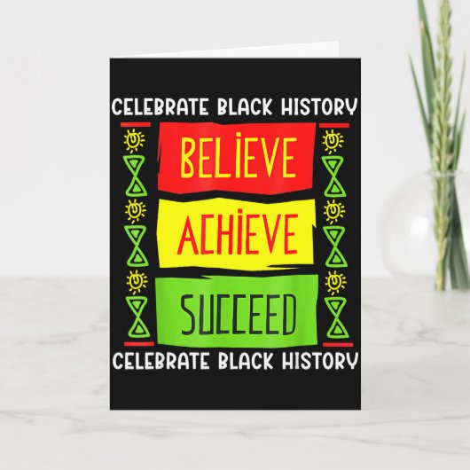 黒人歴史月間 Believe Achieve Succeed アフリカ カード (正面)