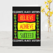 黒人歴史月間 Believe Achieve Succeed アフリカ カード (黄色い花)