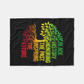 黒人歴史月顕彰過去インスパイアの未来 フリースブランケット (正面(横))