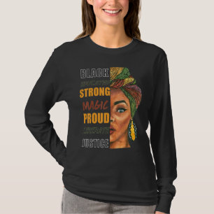 黒人歴史月2022強い黒人女性メラニ Tシャツ