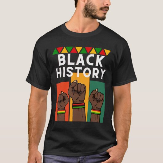 黒人歴史月2025アフリカ系アメリカ人for Man Tシャツ (正面)