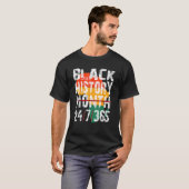 黒人歴史月247365アフリカ男性へ女性K Tシャツ (正面フル)