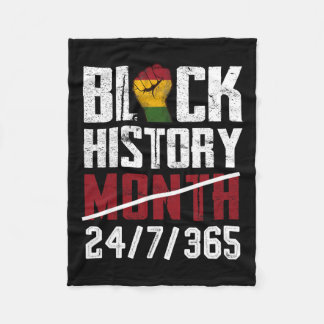 黒人歴史月247365ギフトアフリカ系アメリカ人 フリースブランケット
