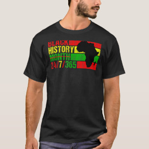 黒人歴史月247365黒プライド男性女性 Tシャツ
