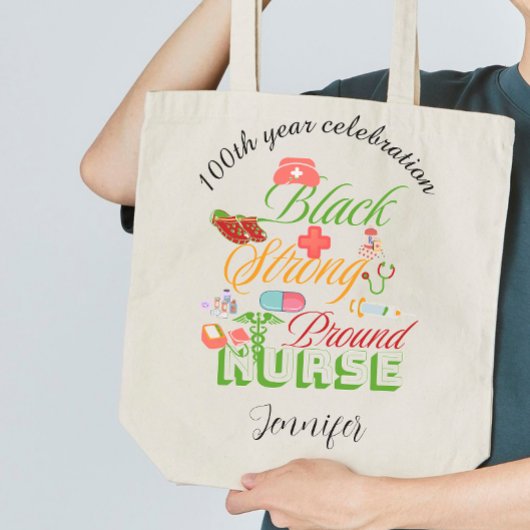 黒人歴史看護師100周年記念式典 ラージトートバッグ