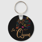 黒人歴史私はアフリカ系アメリカ人の女王だ キーホルダー (正面)