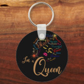 黒人歴史私はアフリカ系アメリカ人の女王だ キーホルダー (正面)