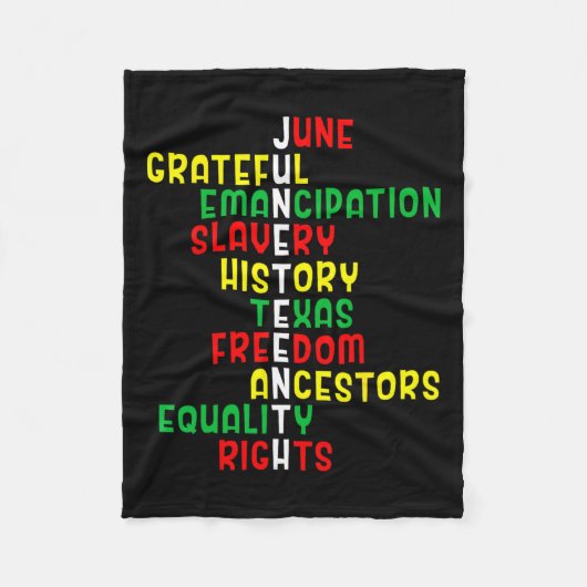 黒人歴史米国アフリカ自由記念日 フリースブランケット (正面)