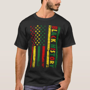 黒人歴史米国国旗の月アフリカ系アメリカ人 Tシャツ