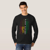黒人歴史米国国旗の月アフリカ系アメリカ人 Tシャツ (正面フル)