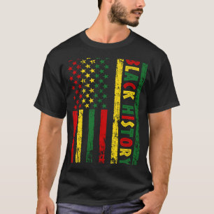 黒人歴史米国国旗の月アフリカ系アメリカ人 Tシャツ