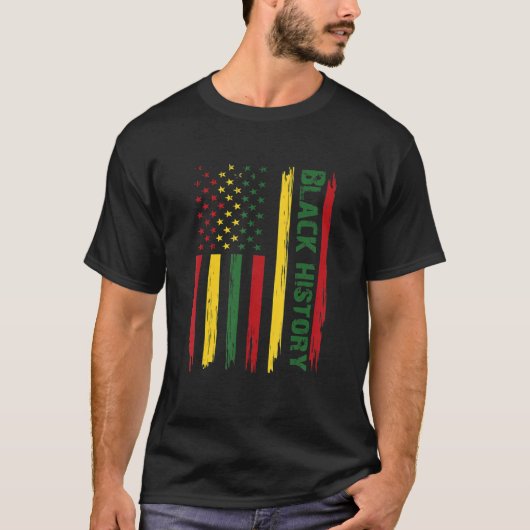 黒人歴史米国国旗の月アフリカ系アメリカ2 Tシャツ (正面)