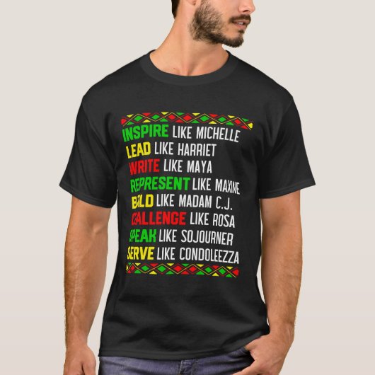 黒人歴史誇りを持ったアフリカ系アメリカ人の歴史月間 Tシャツ (正面)