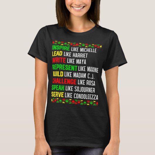 黒人歴史誇りを持ったアフリカ系アメリカ人の歴史月間 Tシャツ (正面)