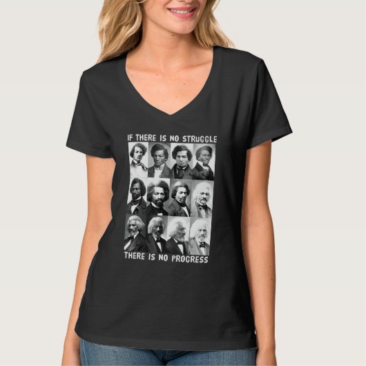 黒人歴史闘争プログフレデリック・ダグラス Tシャツ (正面)