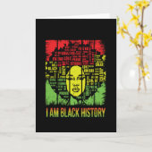 黒人歴月黒人女性アフロ カード (黄色い花)