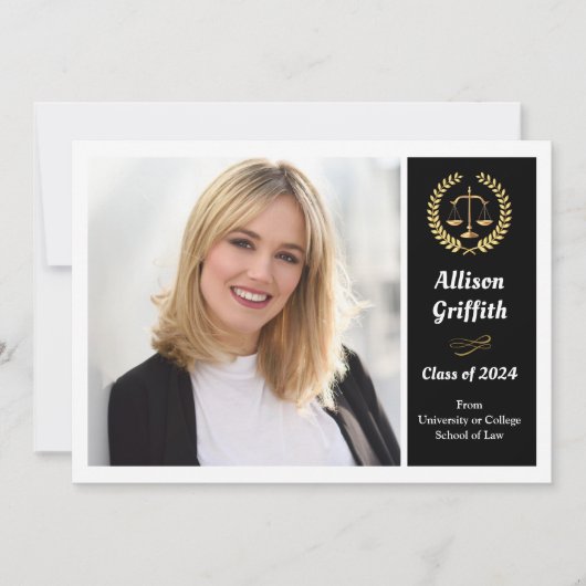 黒人法科写真卒業会 招待状 (正面)