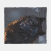 黒人狼 フリースブランケット (正面(横))