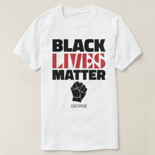 黒人生命問題の名を挙げパーソナライズされたた Tシャツ