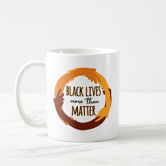 黒人生活は問題よりも多い コーヒーマグカップ (左)