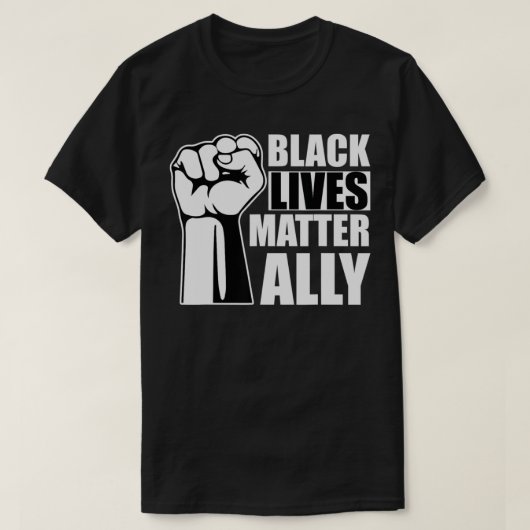 黒人生活は問題を同盟者が平等の男性をサポート Tシャツ (デザイン正面)