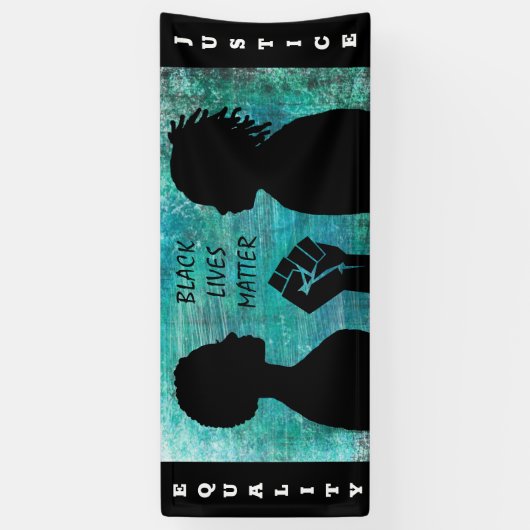 黒人生活は平等と正義を問う 横断幕 (縦)