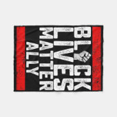 黒人生活問題の味方 フリースブランケット (正面(横))