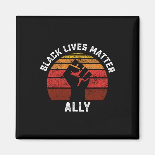 黒人生活問題同盟拳レトロBlm同盟国Sup マグネット (正面)