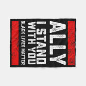 黒人生活問題味方お前と共に立つ フリースブランケット (正面(横))