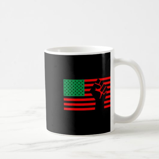 黒人生活問題汎アフリカ系アメリカ国旗 コーヒーマグカップ (右)