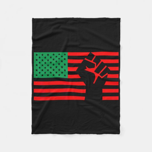 黒人生活問題汎アフリカ系アメリカ国旗 フリースブランケット (正面)