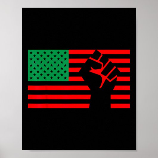 黒人生活問題汎アフリカ系アメリカ国旗 ポスター (正面)