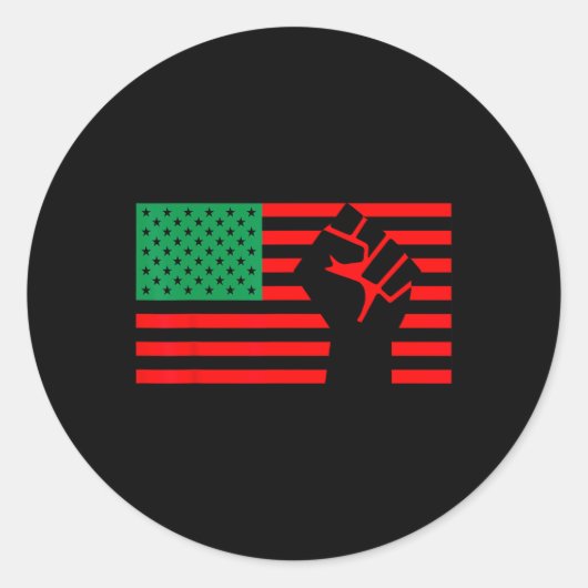 黒人生活問題汎アフリカ系アメリカ国旗 ラウンドシール (正面)