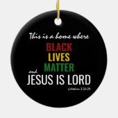 黒人生活問題 |イエス様は主である セラミックオーナメント (裏面)