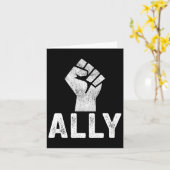 黒人生活問題Ally Fist Blm Support カード (黄色い花)