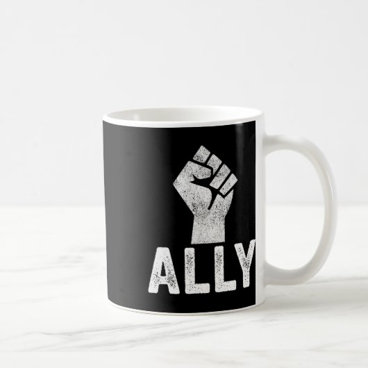 黒人生活問題Ally Fist Blm Support コーヒーマグカップ (右)