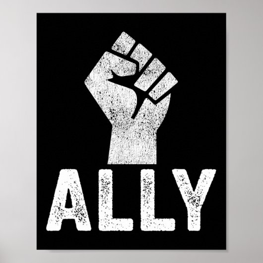 黒人生活問題Ally Fist Blm Support ポスター (正面)