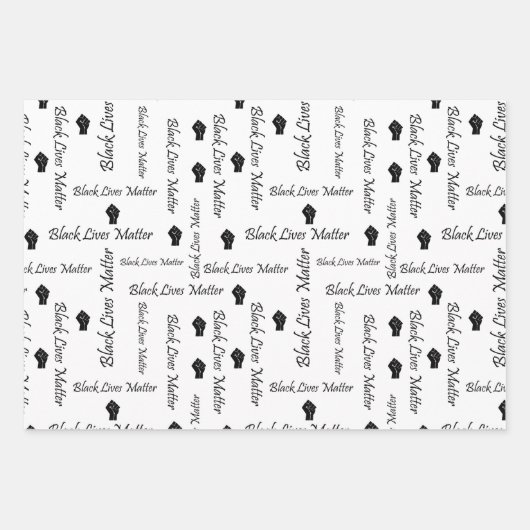 黒人生活問題BLMアフリカ系アメリカ人の抗議 ラッピングペーパーシート (正面)