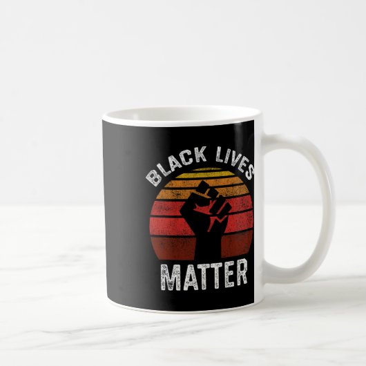 黒人生活問題Blmレトロメンズウィメンズキッズ コーヒーマグカップ (右)