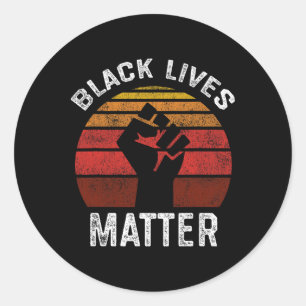黒人生活問題Blmレトロメンズウィメンズキッズ ラウンドシール