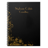 黒人用モダン文房具用液体金ゴールド ノートブック (正面)