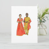 黒人男性インディアン女結婚のカード 招待状 (スタンド正面)