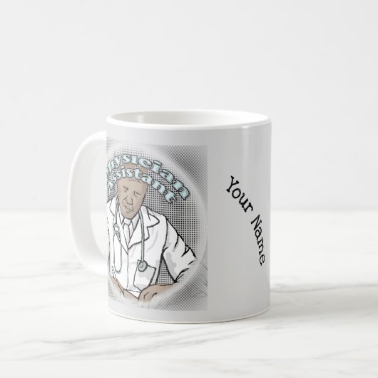 黒人男性カスタム医師アシスタントマグ コーヒーマグカップ (正面左)